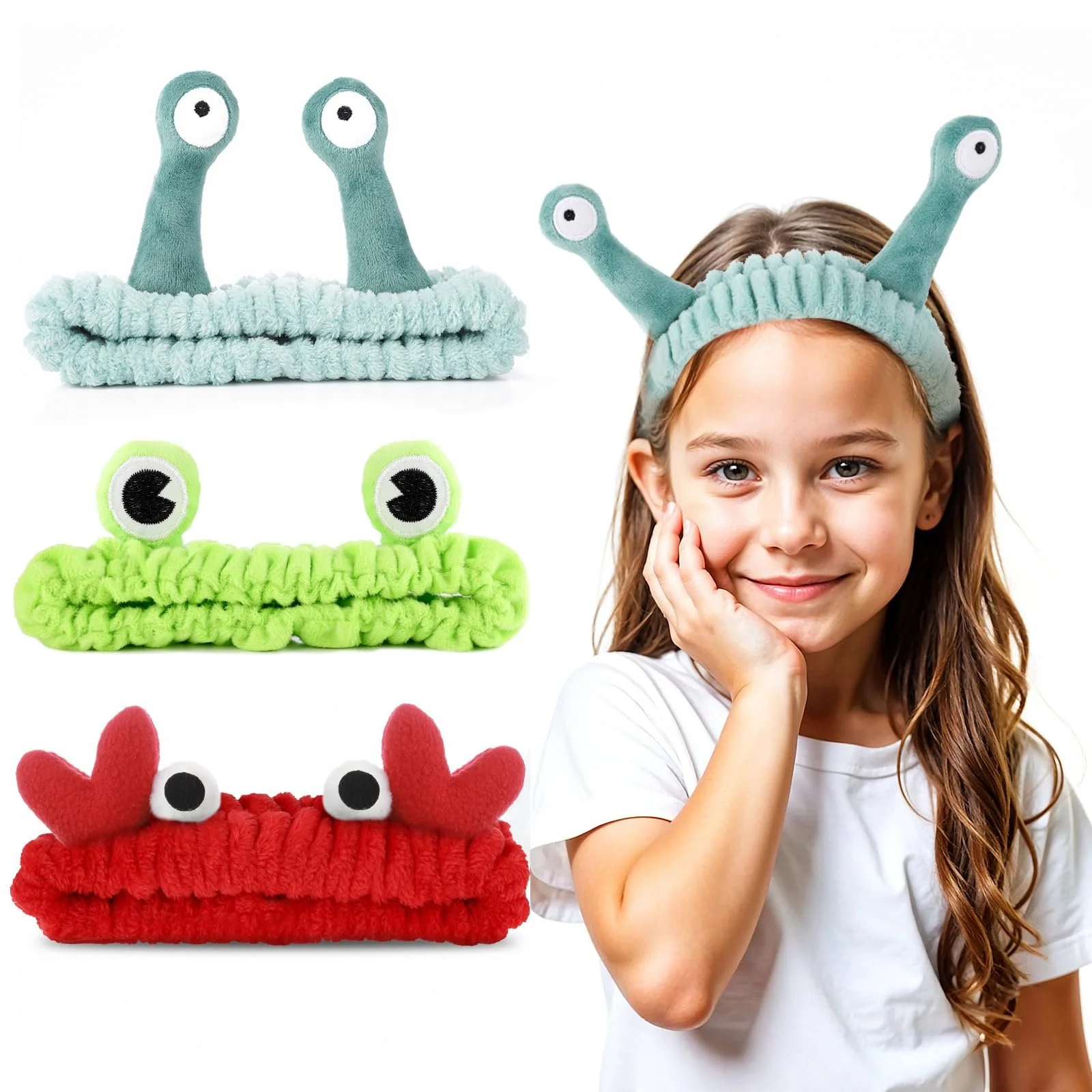 Набір пов'язок на голову для вмивання обличчя, фото №1 Набір пов'язок на голову для вмивання обличчя, фото №1