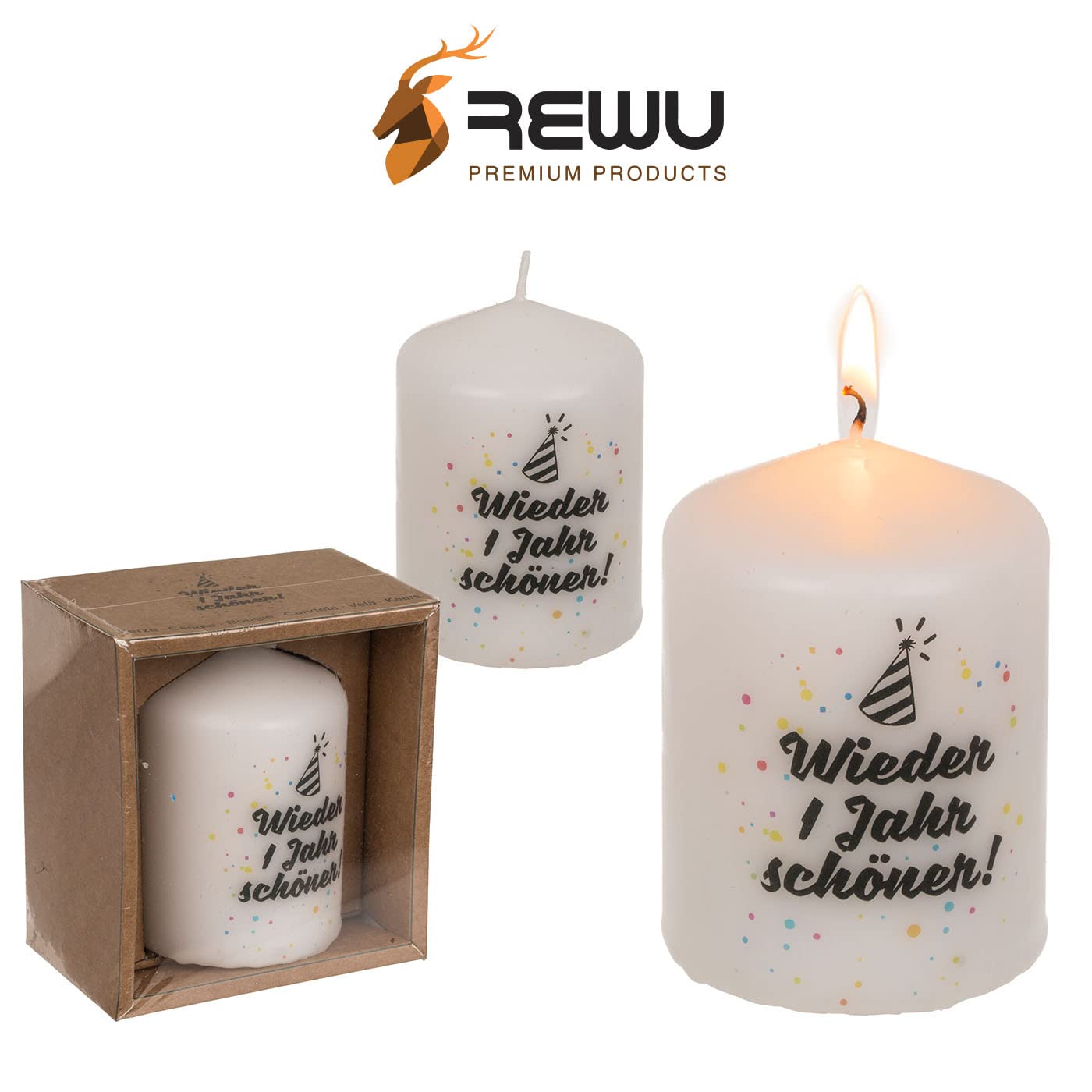 Свічка Stump Real Wax Natural Light "Wieder ein Jahr schöner" 6 x 8 см у подарунковій коробці з крафтового паперу, фото №5 Свічка Stump Real Wax Natural Light "Wieder ein Jahr schöner" 6 x 8 см у подарунковій коробці з крафтового паперу, фото №5