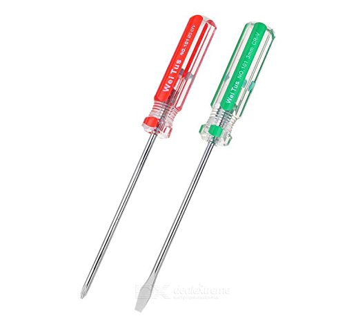 Набор отверток WEITUS No 101 3 75 мм Phillips и Slotted – красный и зелёный, фото №1