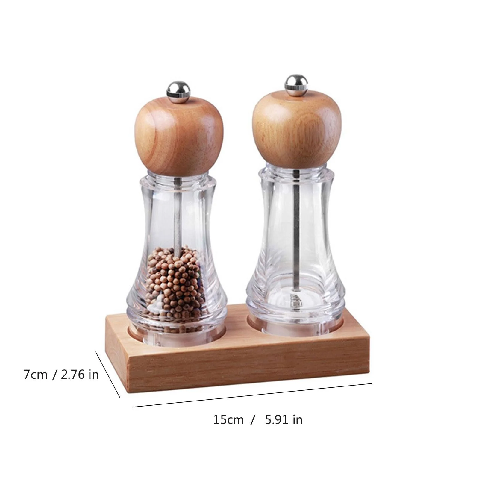 Набор деревянных мельниц для соли и перца Ручной Регулируемая зернистость, фото №8 Набор деревянных мельниц для соли и перца Ручной Регулируемая зернистость, фото №8