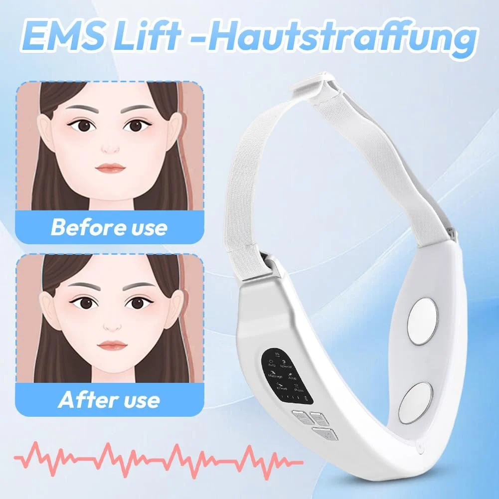 Масажер для обличчя V-Face Електричний EMS 6 режимів 18 рівнів інтенсивності 5 кольорів Пульт дистанційного керування, фото №4