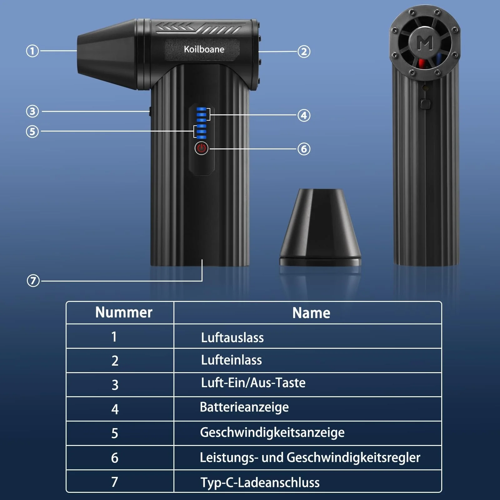 Електрична повітродувка 150,000 RPM 8000 mAh з магнітною насадкою, фото №8