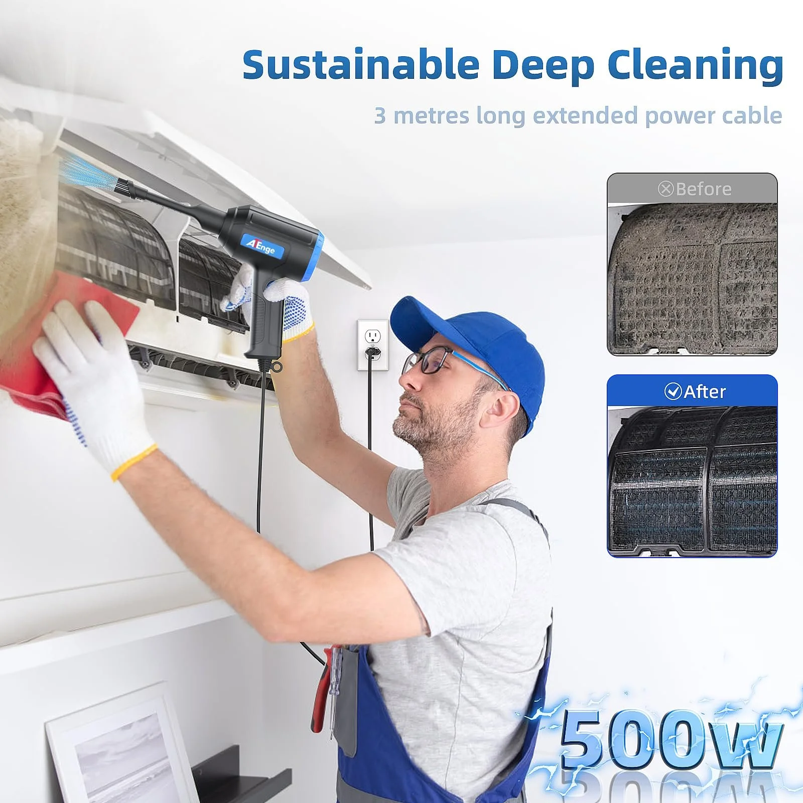 Електричний повітродувка  ATEngeus 500 Вт, фото №4