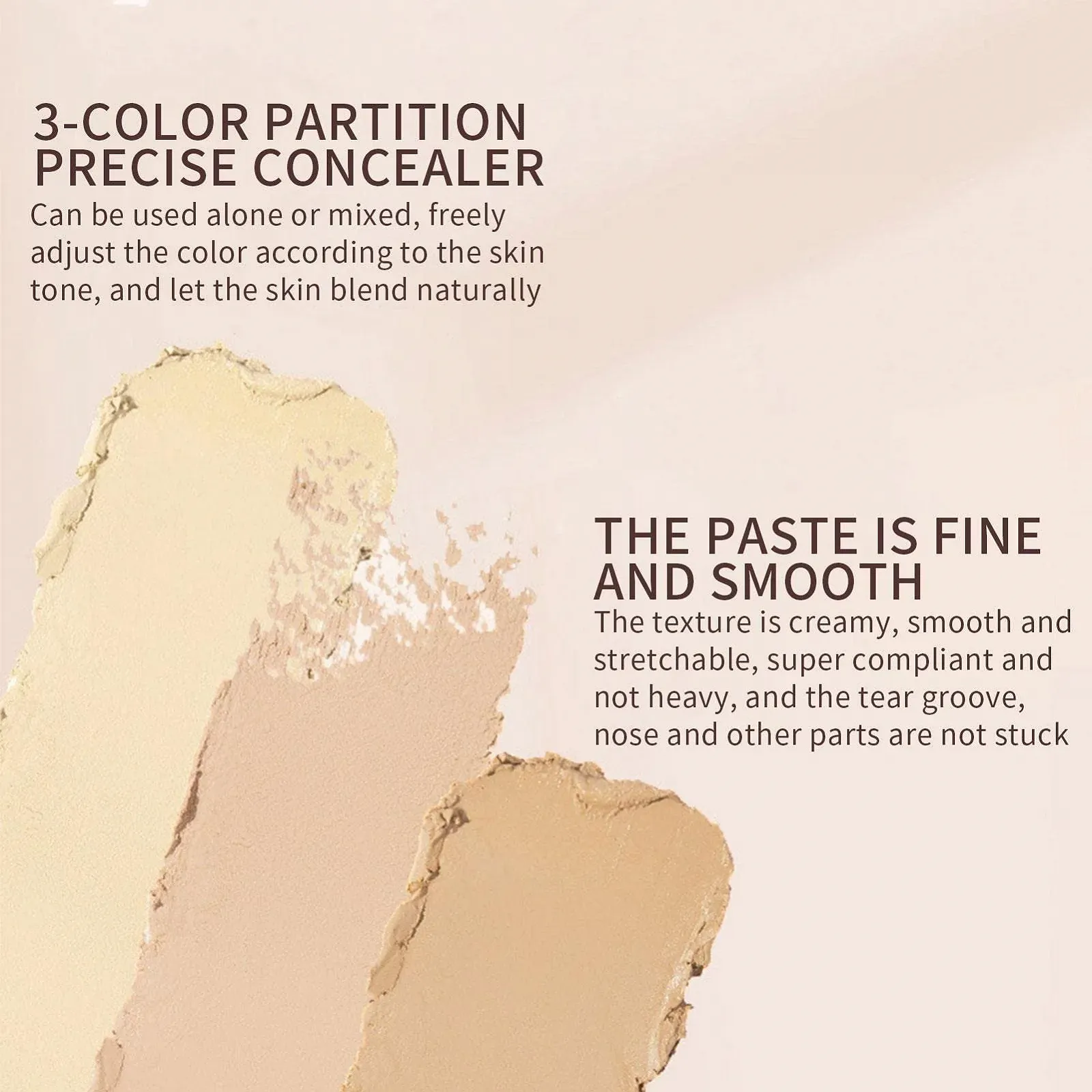 Палетка консилерів 3 кольори, кремовий консилер для контурування та освітлення 3 в 1, фото №4