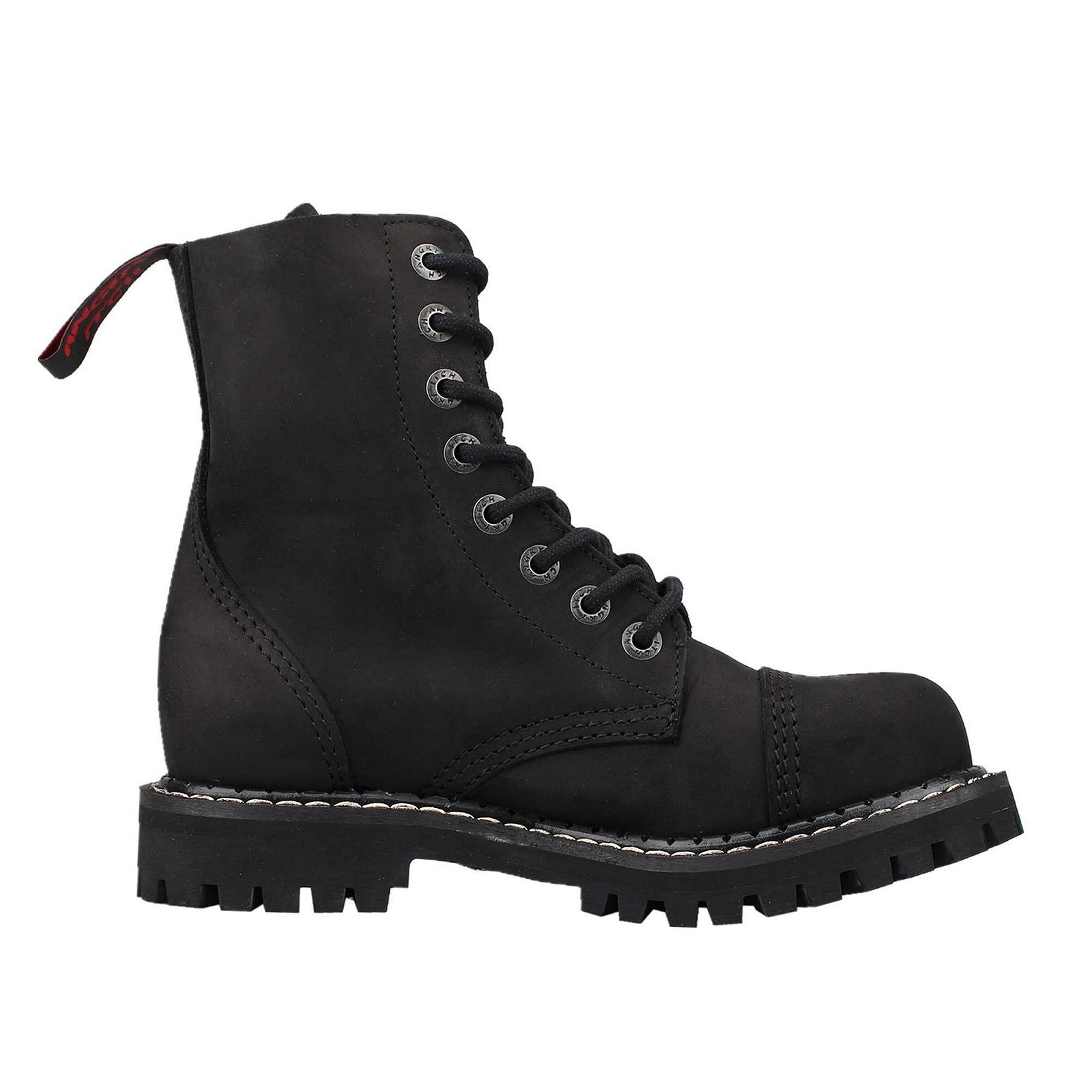 Черевики Angry Itch 08-Hole Vintage Leather Чорні, фото №3