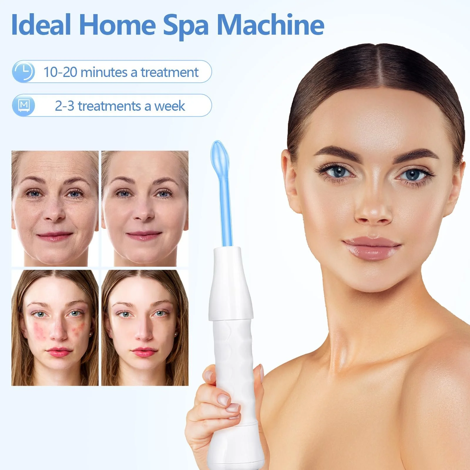 Апарат дарсонваль iklestar Face Machine з 4 насадками професійний для дому, фото №6