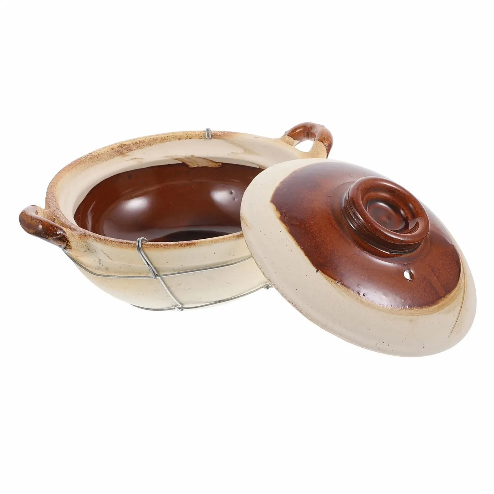 Керамическая кастрюля-казан с толстой ручкой для супов и риса энергосберегающая, фото №1