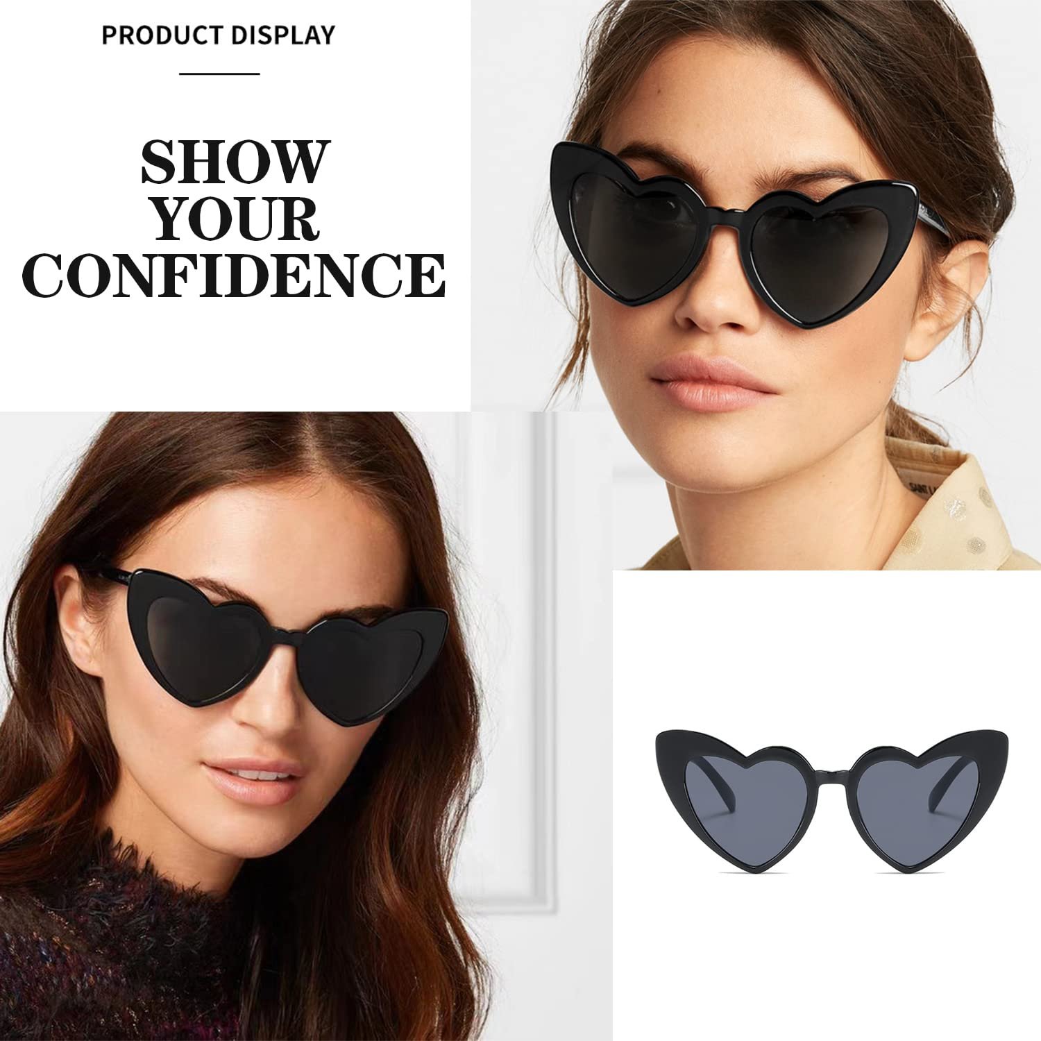 Сонцезахисні окуляри Серце Круглі Вечірні Yomaido (6/10 шт.), фото №3