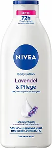 Лосьон для тела NIVEA Lavender & Care с ароматом лаванды и глубокой сывороткой для ухода для увлажнения в течение 72 часов, лосьон для тела с маслами натурального происхождения (400 мл) - Фото 1
