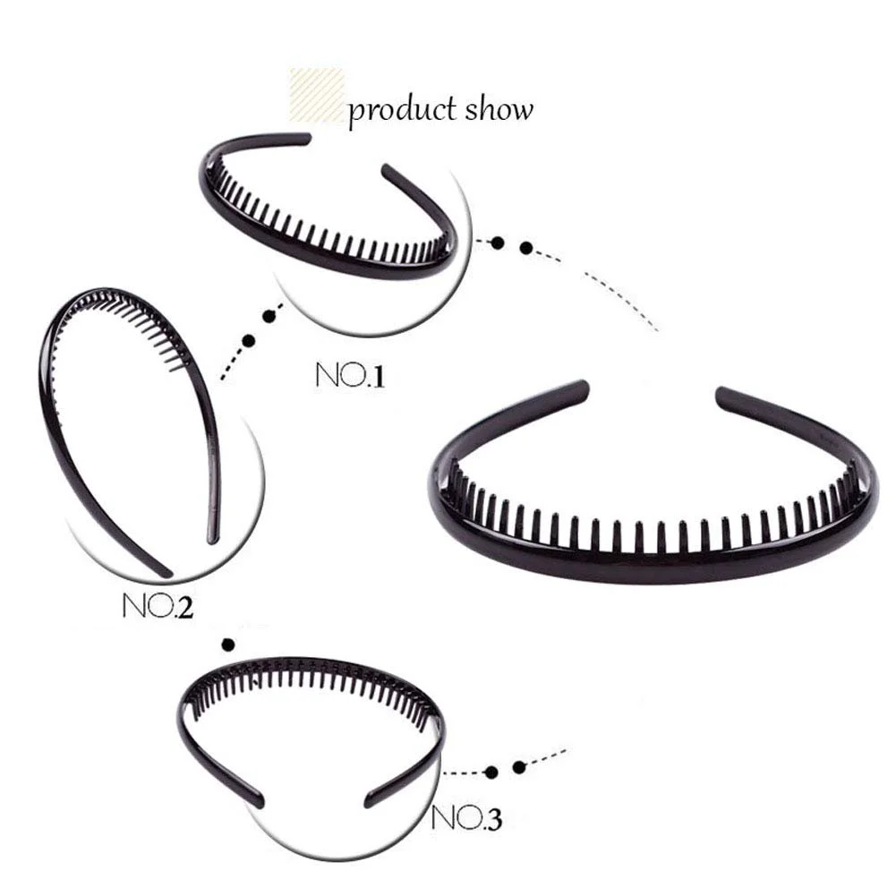 Набір з 2 жіночих твердих пластикових обручів для волосся, фото №2 Набір з 2 жіночих твердих пластикових обручів для волосся, фото №2