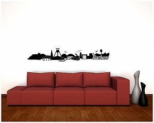 Наклейка на стіну Samunshi Bochum Skyline City Printed 100 x 16.6 см Чорний synthetic.ua - Фото 1