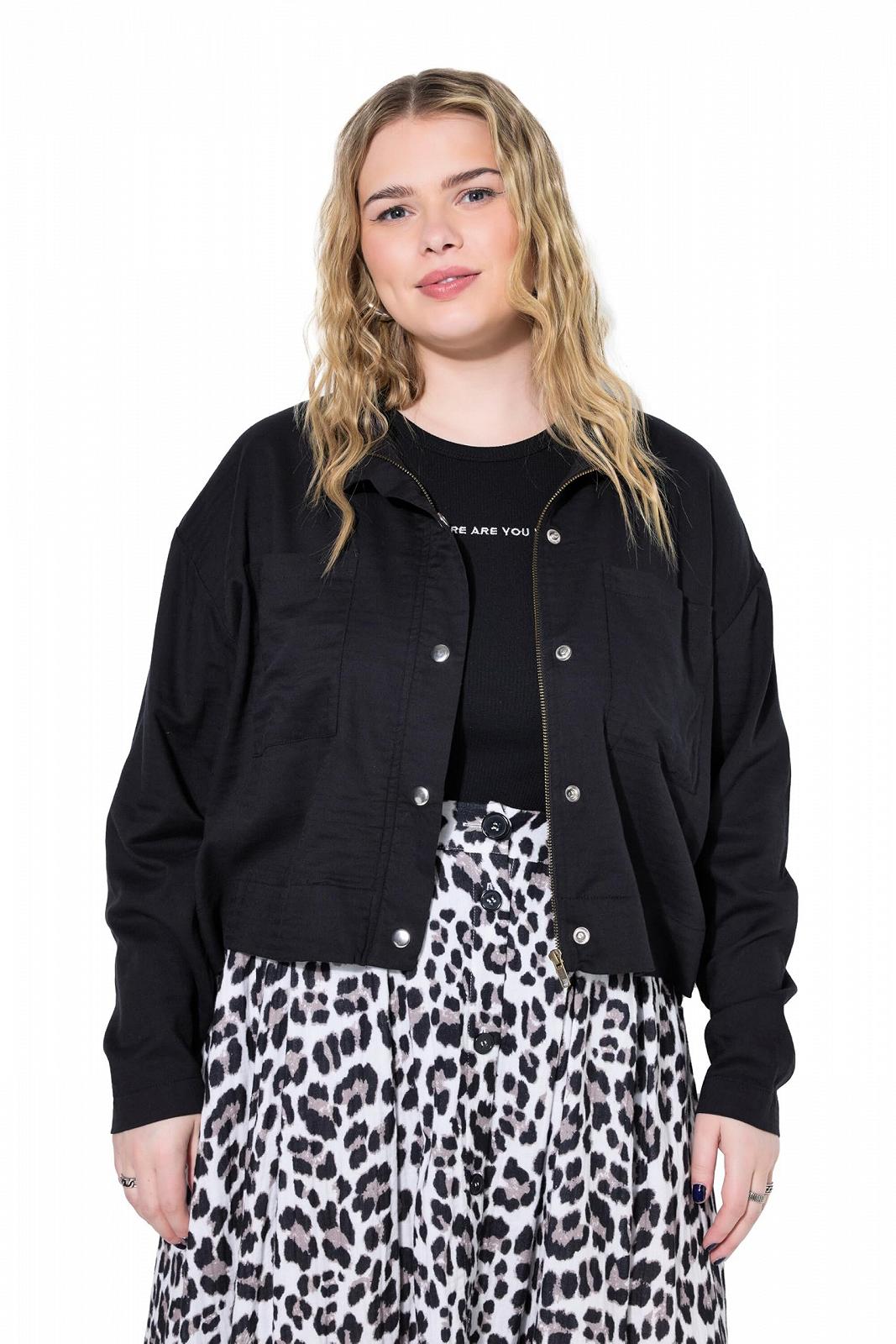Женская Куртка Studio Untold Plus Size Boxy Shape Хлопок Mix 840544, фото №1