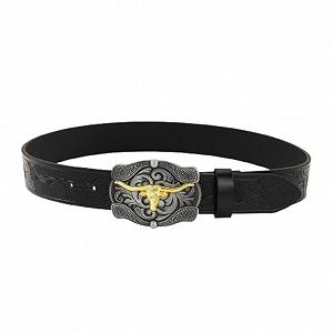 Ремінь Agutalithic Western Press для чоловіків і жінок, 125 см/49, чорний synthetic.ua - Фото 1