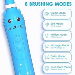 Електрична звукова зубна щітка CHAIN PEAK Kinder для дітей 3-12 років 6 режимів synthetic.ua - Фото 1