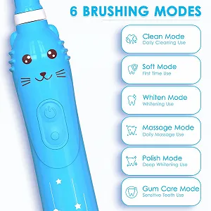 Електрична звукова зубна щітка CHAIN PEAK Kinder для дітей 3-12 років 6 режимів synthetic.ua - Фото 1