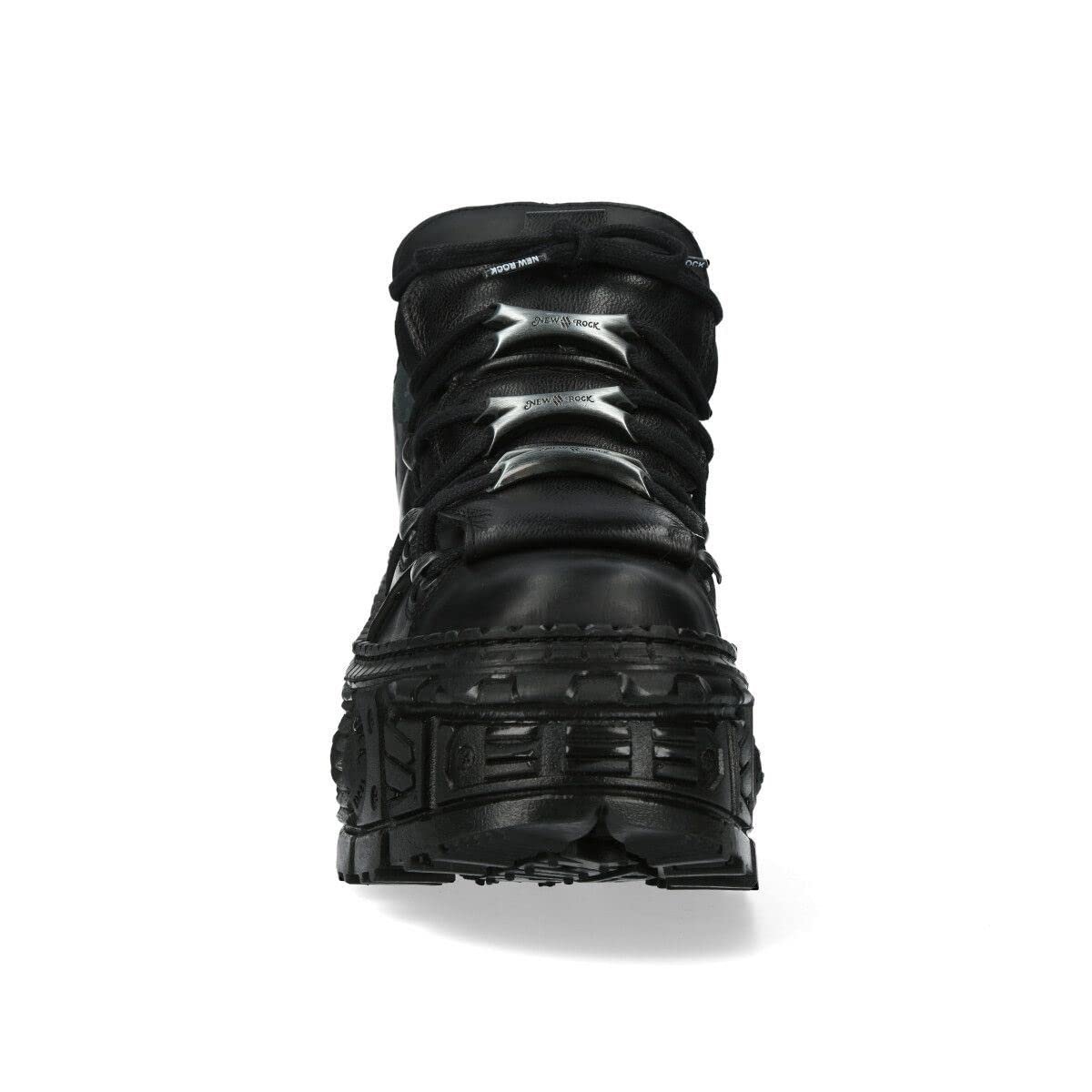 Ботинки New Rock WALL106-S12 Metallic Черный Кожа Платформа, фото №4