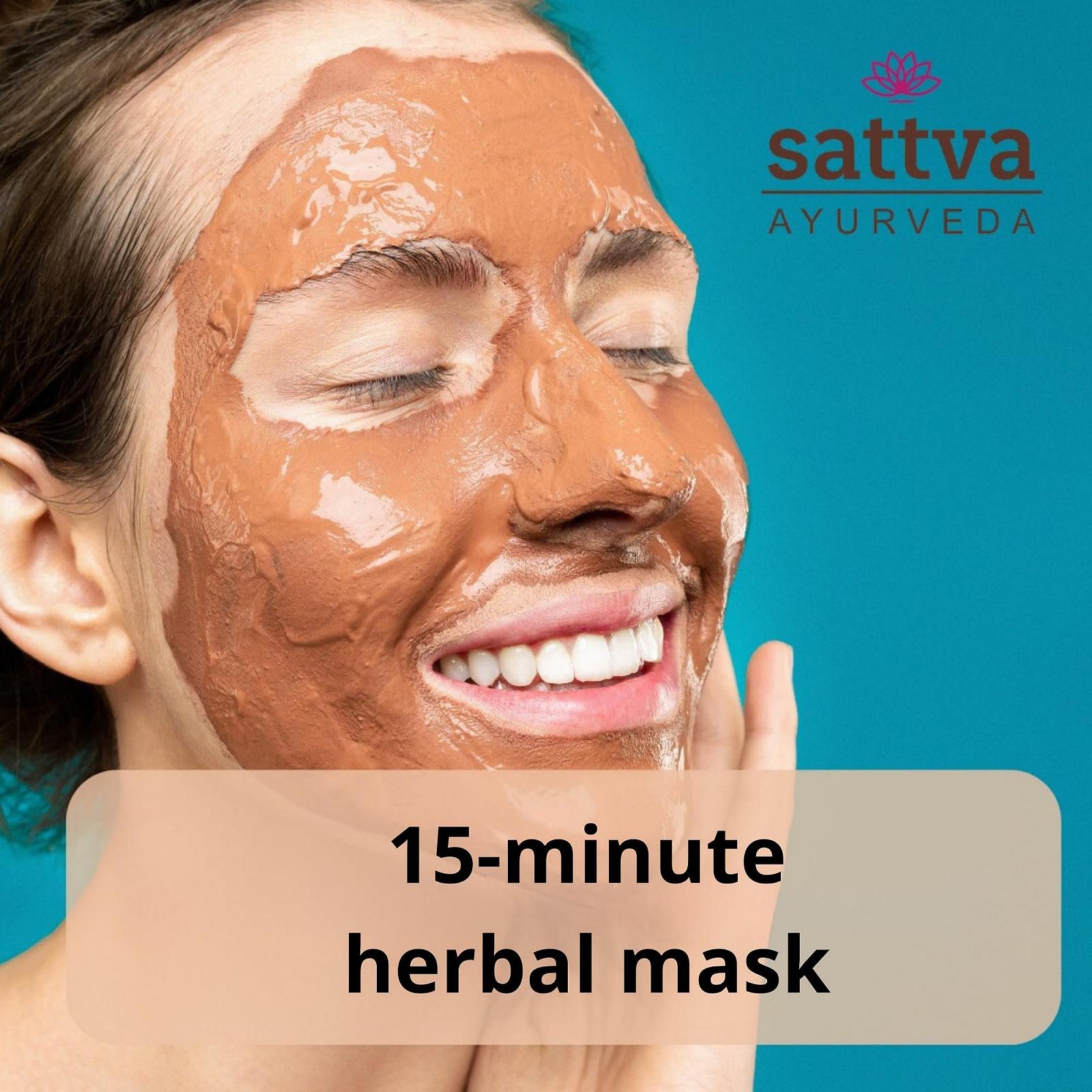 Маска для лица и волос Sattva Neem - маска против прыщей, маска против черных точек для мужчин и женщин - маска для ухода за кожей лица - для жирной кожи - для жирной кожи головы и перхоти - 100 г, фото №5