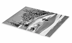 Постер Vintage Ski Collection Skier in Snow 100 x 130 см Черно-белый Ностальгия synthetic.ua - Фото 1