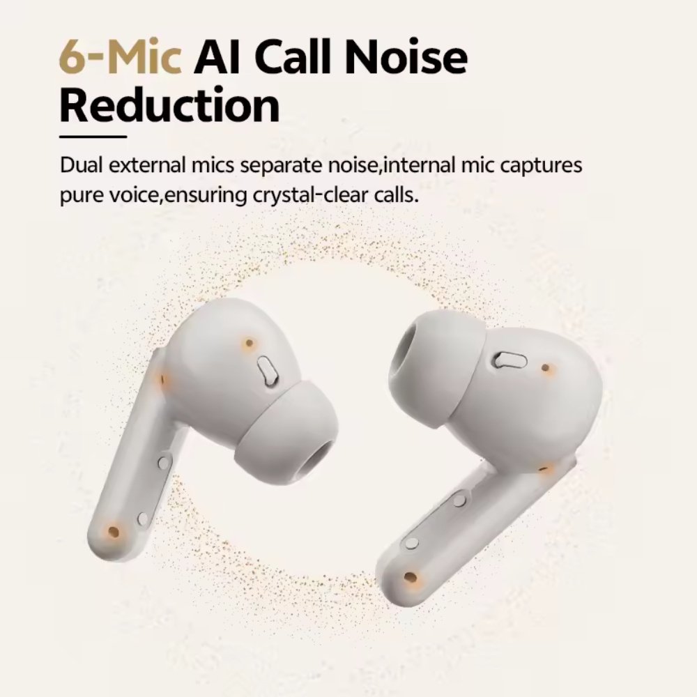 Навушники QCY Buds ANC Black -45dB BT5.4 Multipoint 6 мікрофонів з AI, фото №6