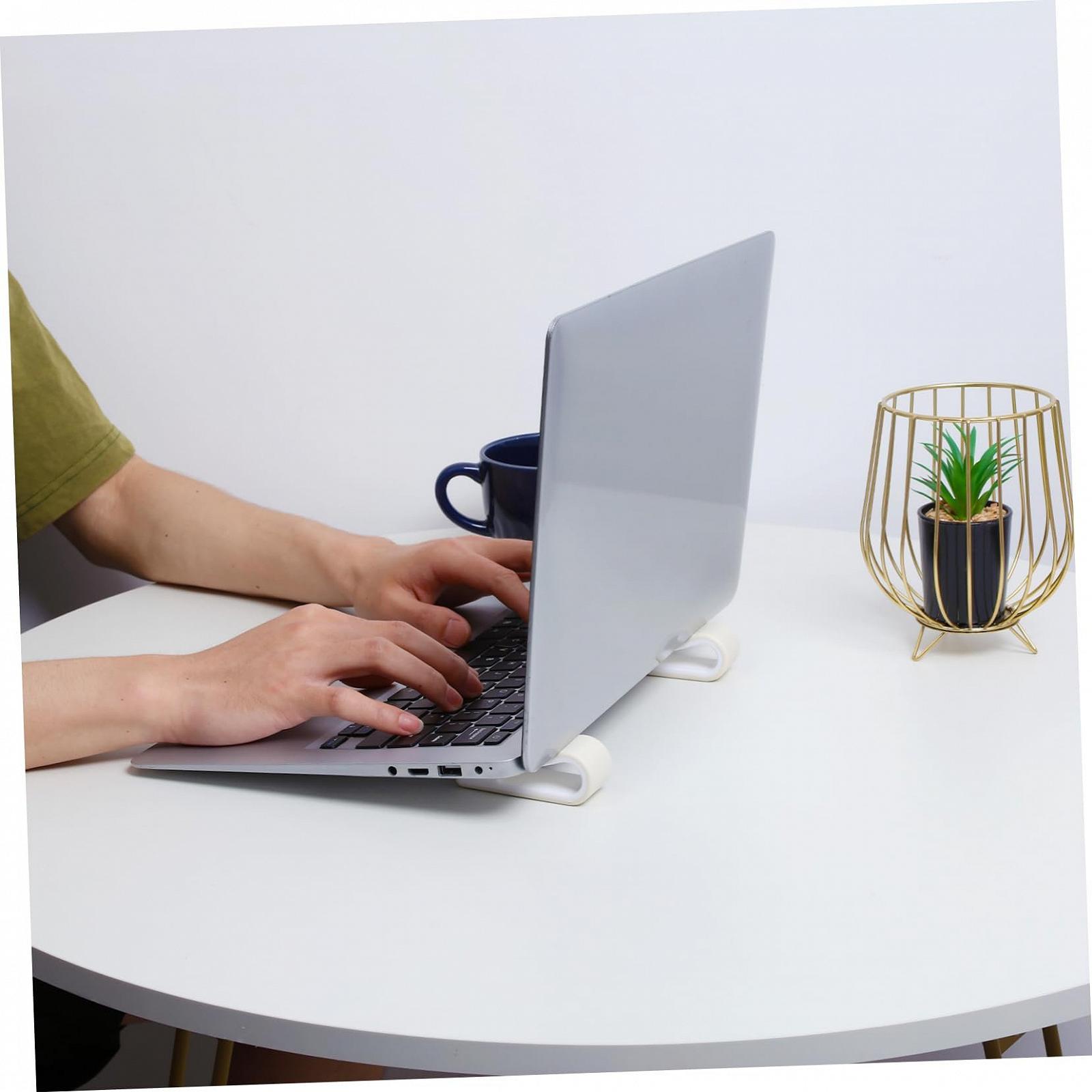 Підставка для ноутбука NUOBESTY, 2 шт, регульована по висоті, для стабільного використання та охолодження, біла, фото №5