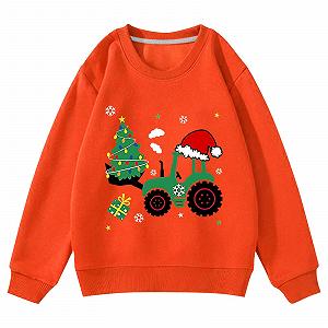 Детский рождественский свитер Generisch с круглым вырезом, смешным трактором, рождественской елкой. Удобный свитер для рождественских вечеринок и повседневного использования - Фото 1