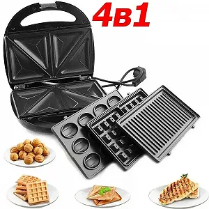 Купити Бутербродник 4 в 1 Steinberg ST-780 1200 Вт сандвичниця гриль вафельник орехня для будинку - Фото 1 Бутербродник 4 в 1 Steinberg ST-780 1200 Вт сандвичниця гриль вафельник орехня для будинку - Фото 1