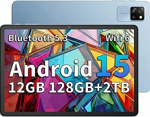 Планшет 10.1" Blackview Tab 60 WiFi 4+8/128 ГБ 8 ядер Android 15 5100 mAh Черный-Голубой - Фото 1