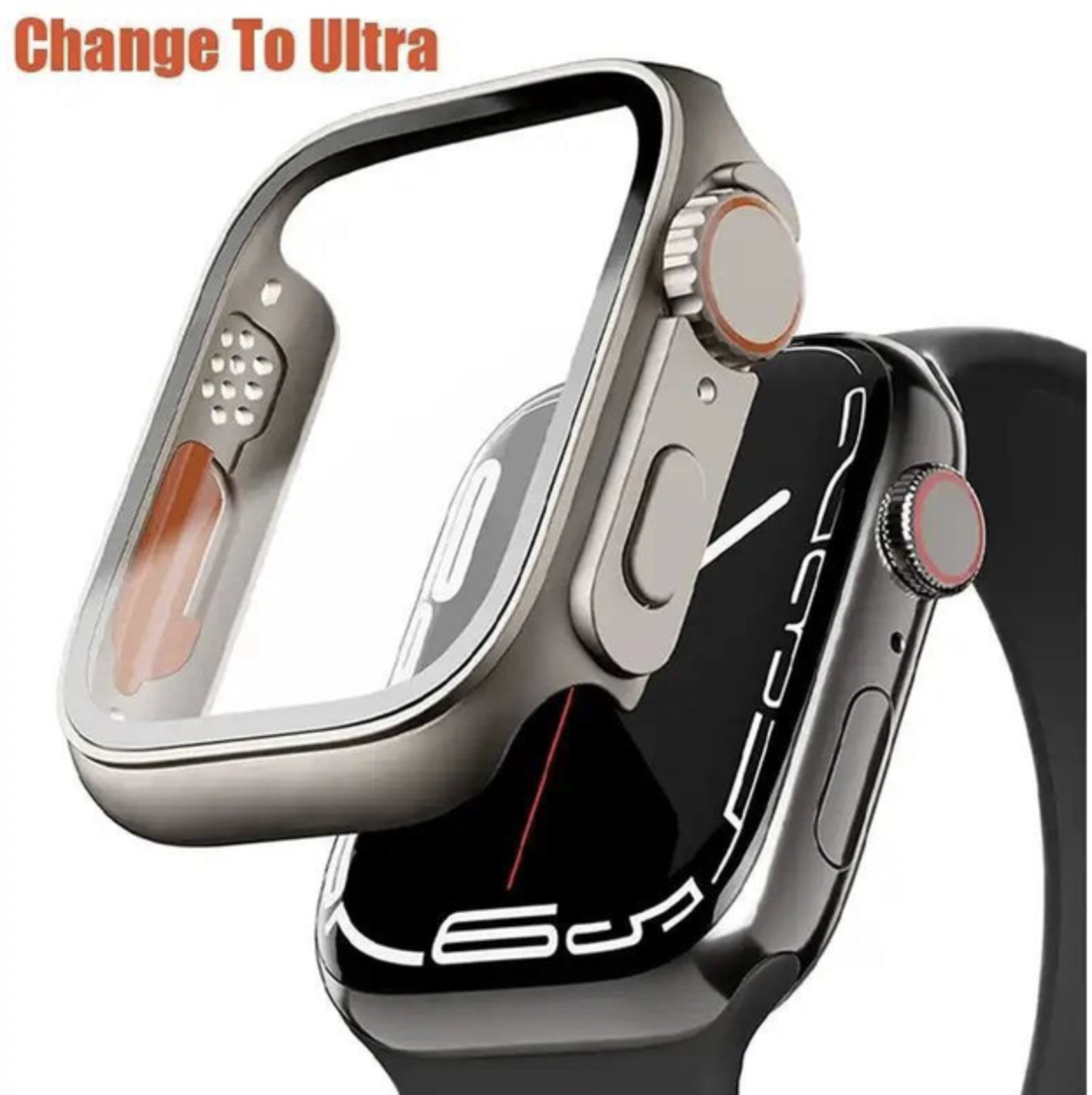 Чехол с защитным стеклом для Apple Watch 41 мм в стиле Ultra Прозрачный, фото №5 Чехол с защитным стеклом для Apple Watch 41 мм в стиле Ultra Прозрачный, фото №5