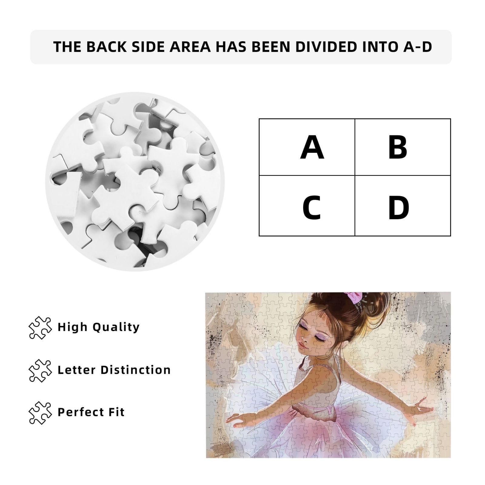 Пазл Балерина деревянный 300 деталей 40 x 28 см с коробкой для хранения, фото №6