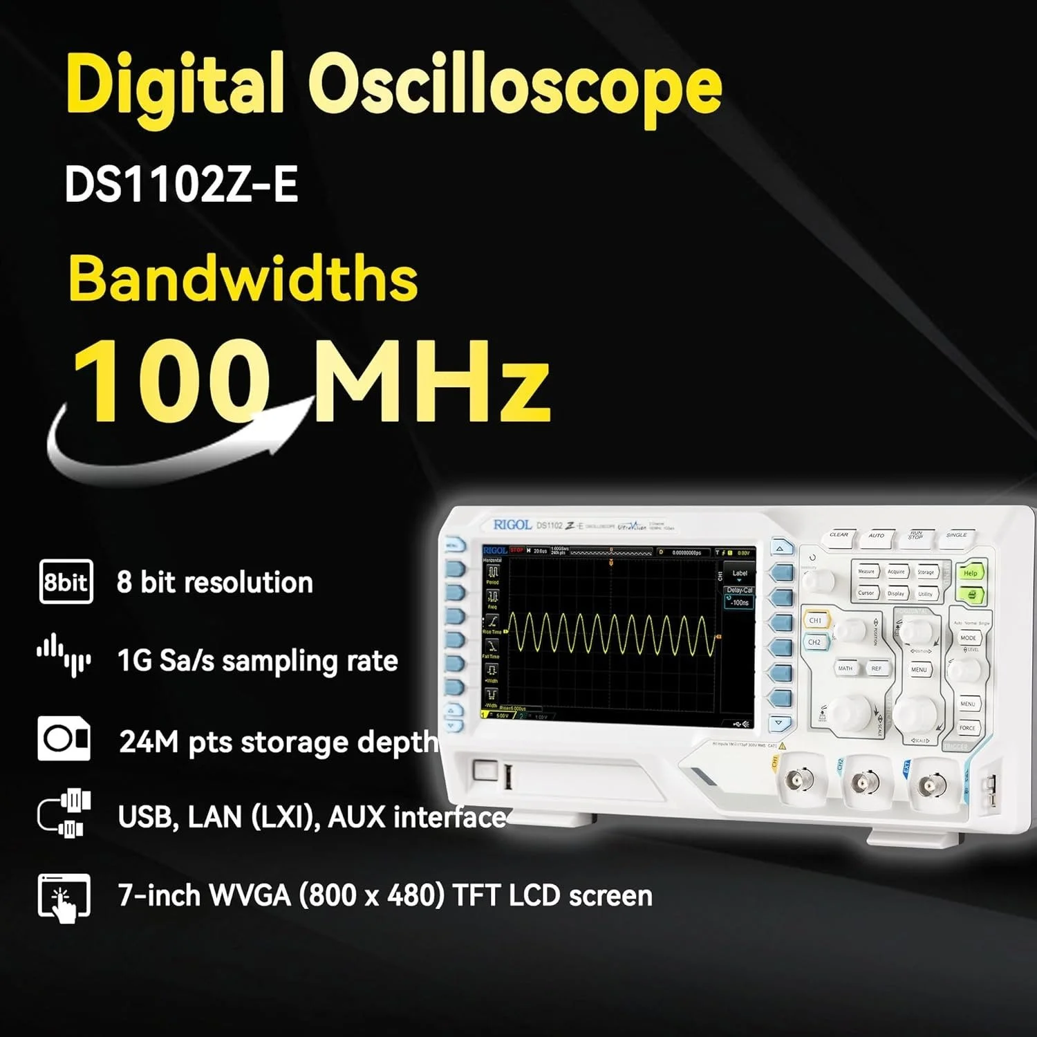 Цифровой осциллограф RIGOL DS1102Z-E Grey, фото №2