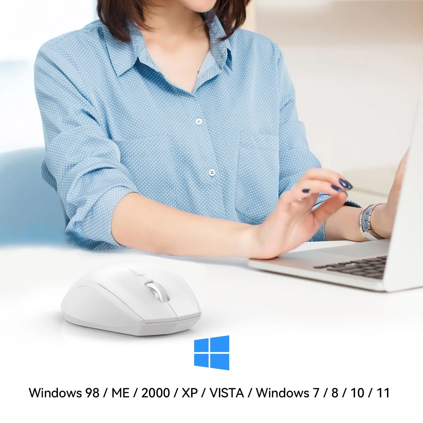 Миша Bluetooth TECKNET Бездротова 3200 DPI Біла, фото №7