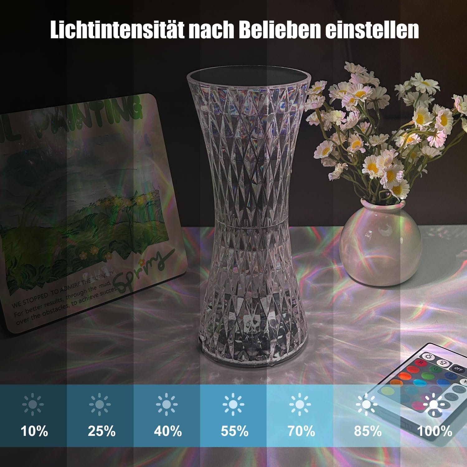 Настільна лампа EXTRASTAR LED Crystal RGB з пультом ДК Сенсорна Акумуляторна, фото №5