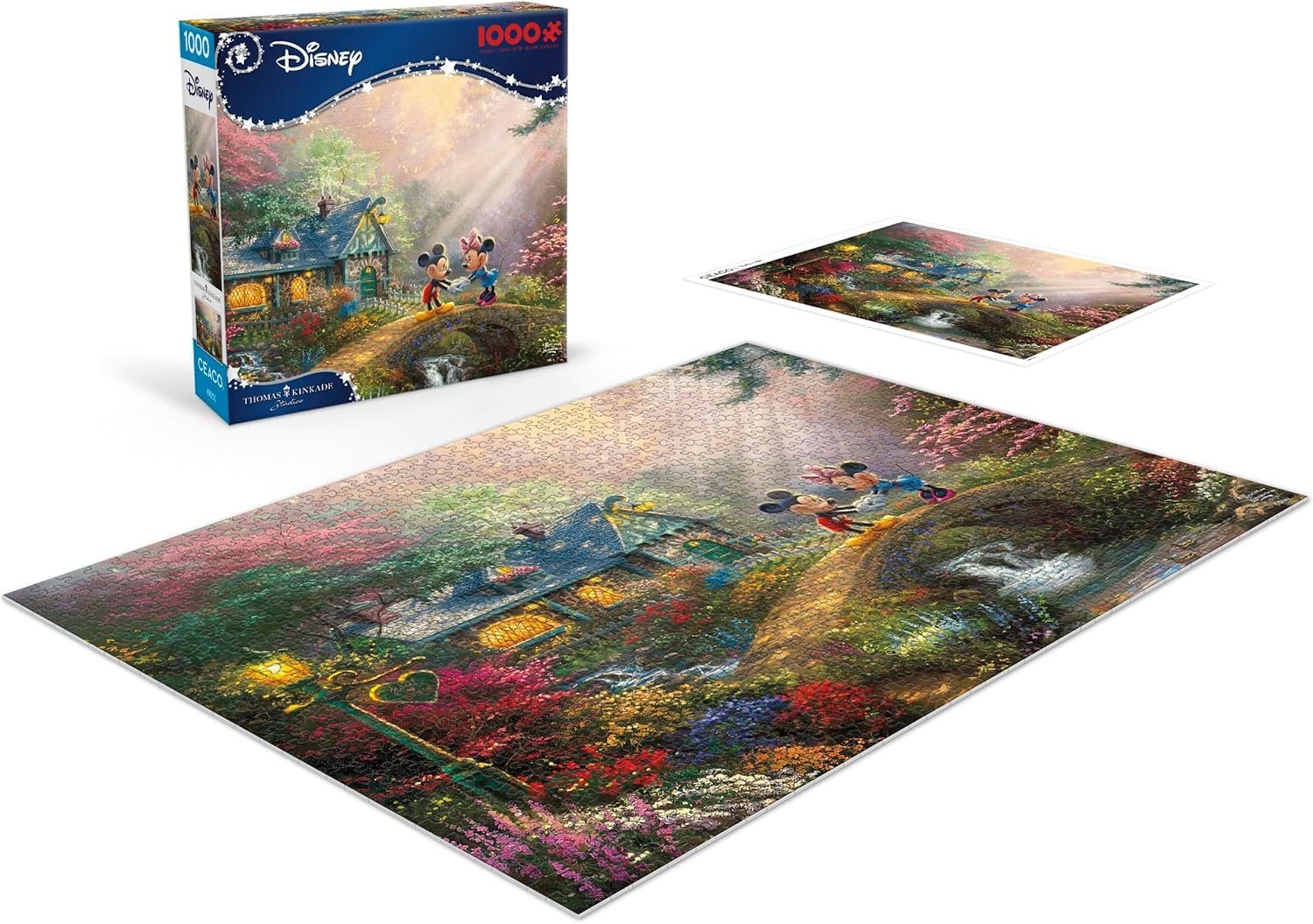 Пазл Ceaco Thomas Kinkade Disney Mickey & Minnie Sweetheart Bridge 1000 деталей, фото №4