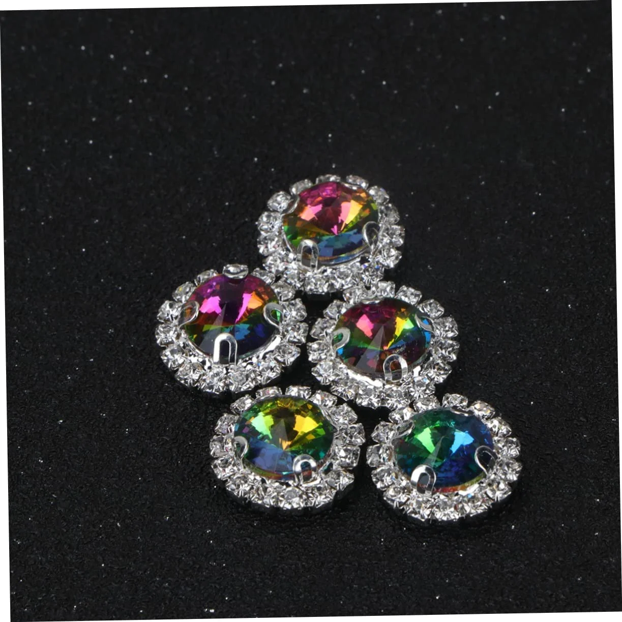 Стразы Operitacx Круглые Плоские Переливчатые 60 шт, фото №4