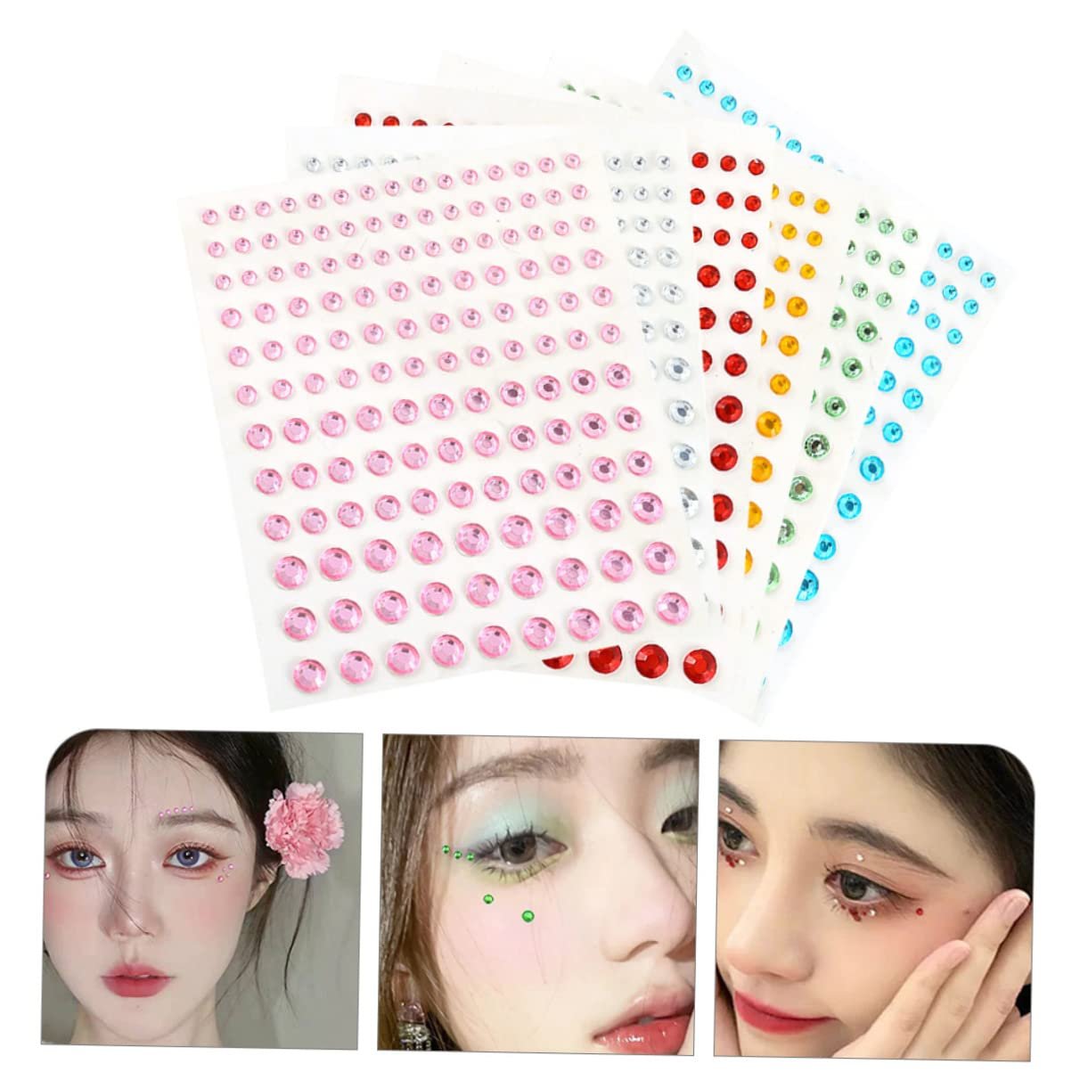 Наклейки Стрази 6 Аркушів Самоклеючі Акрилові Коштовні Камені, фото №5