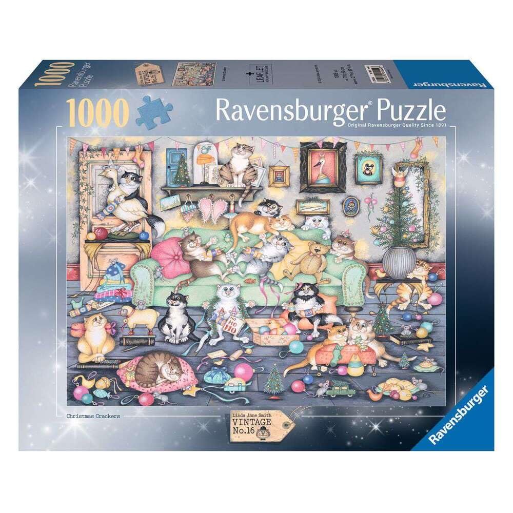 Пазл Ravensburger Crazy Cats Vintage No. 16 Christmas Cookies 1000 элементов для взрослых и детей от 12 лет, фото №1