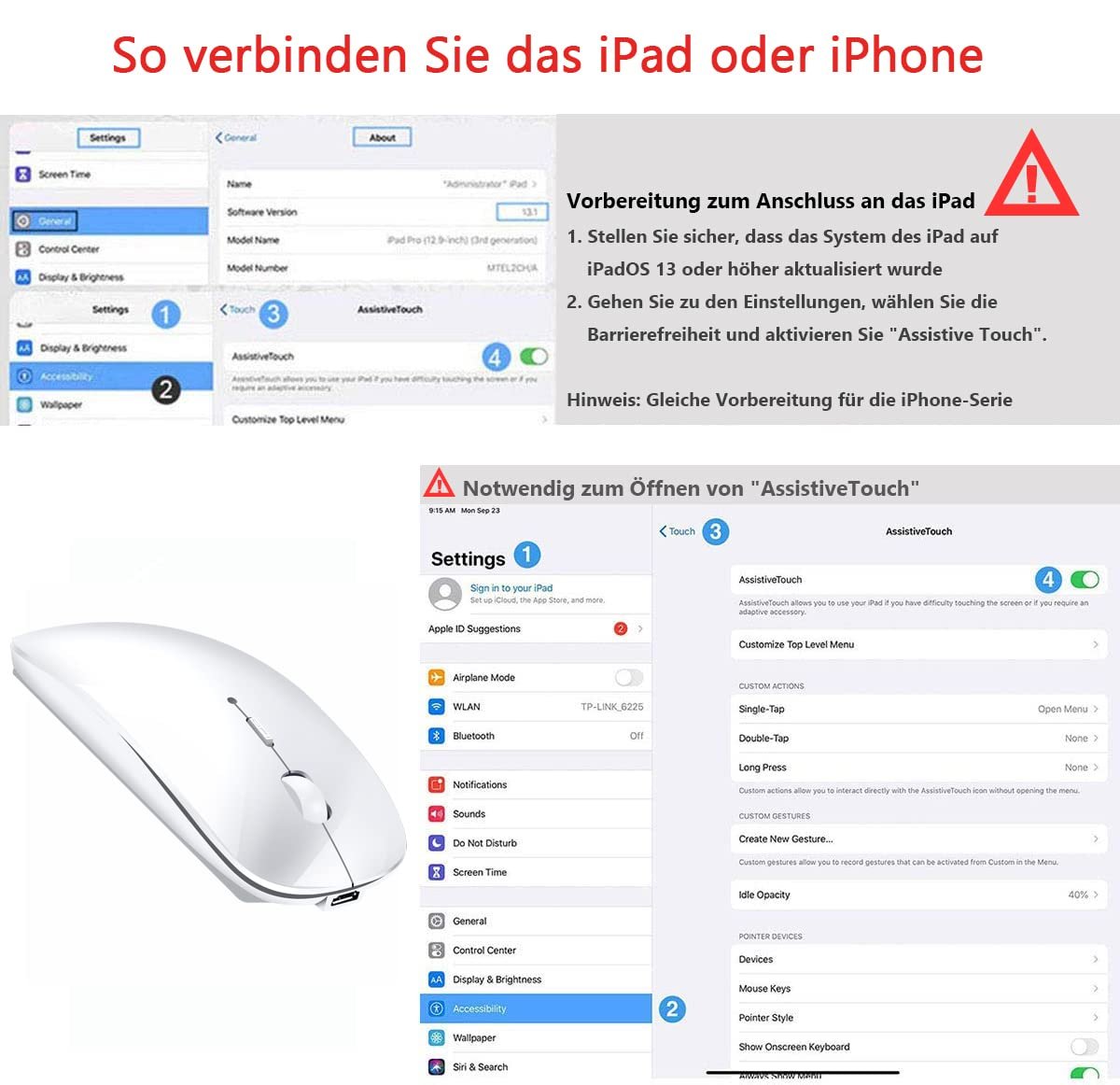 Мышь LEAPEST Беспроводная Bluetooth Белая, фото №5