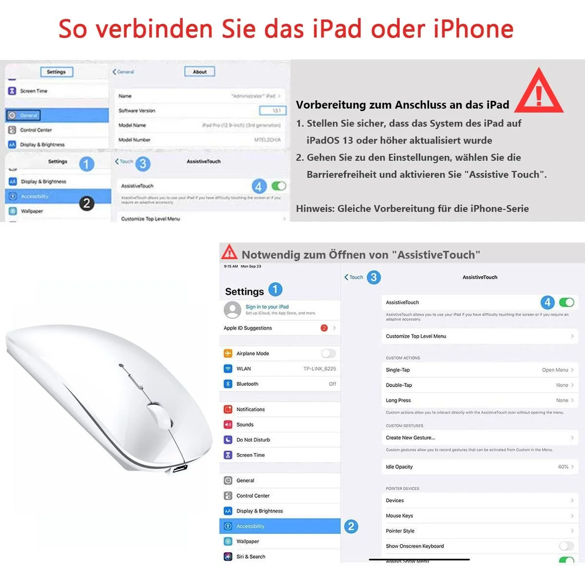 Миша LEAPEST Бездротова Bluetooth Біла, фото №5