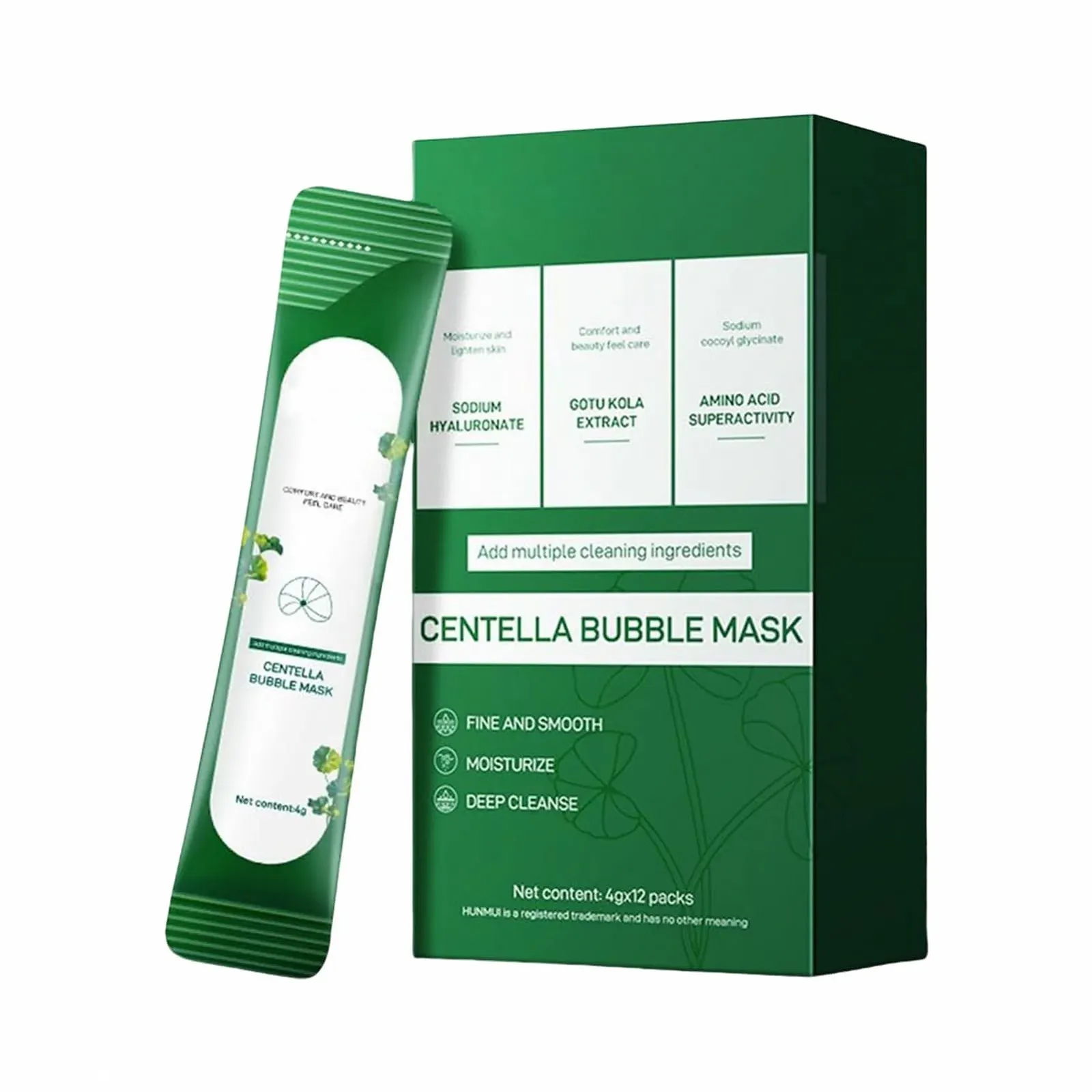 Пузырьковая маска для лица 12 x Натуральный увлажнитель, средство для очищения пор, укрепление и успокоение, глубокое осветление, освежающее очищение, для использования во время сна, фото №7