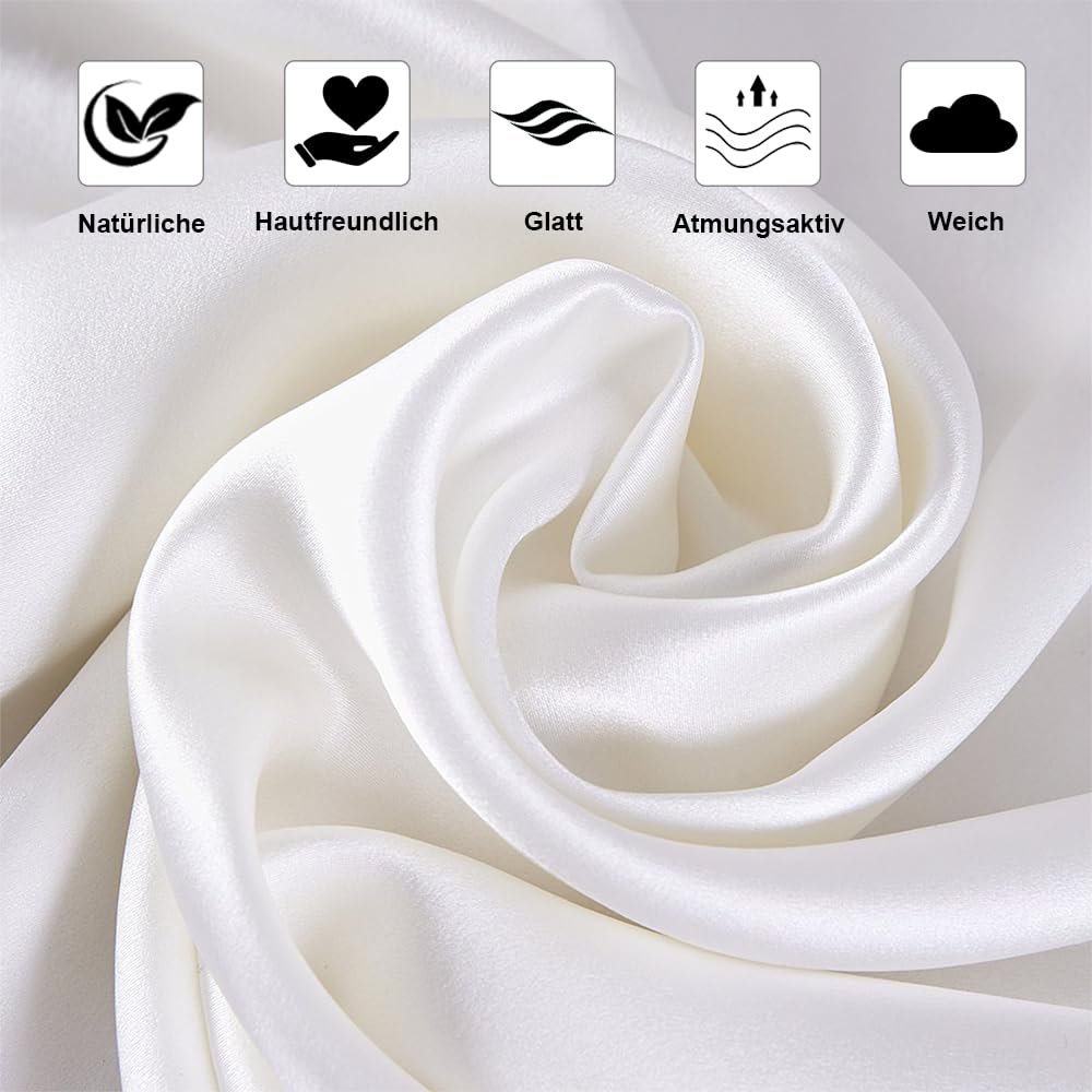Наволочка Ravmix Silk, 40 x 80 см, 1 шт., цвет слоновой кости, фото №7