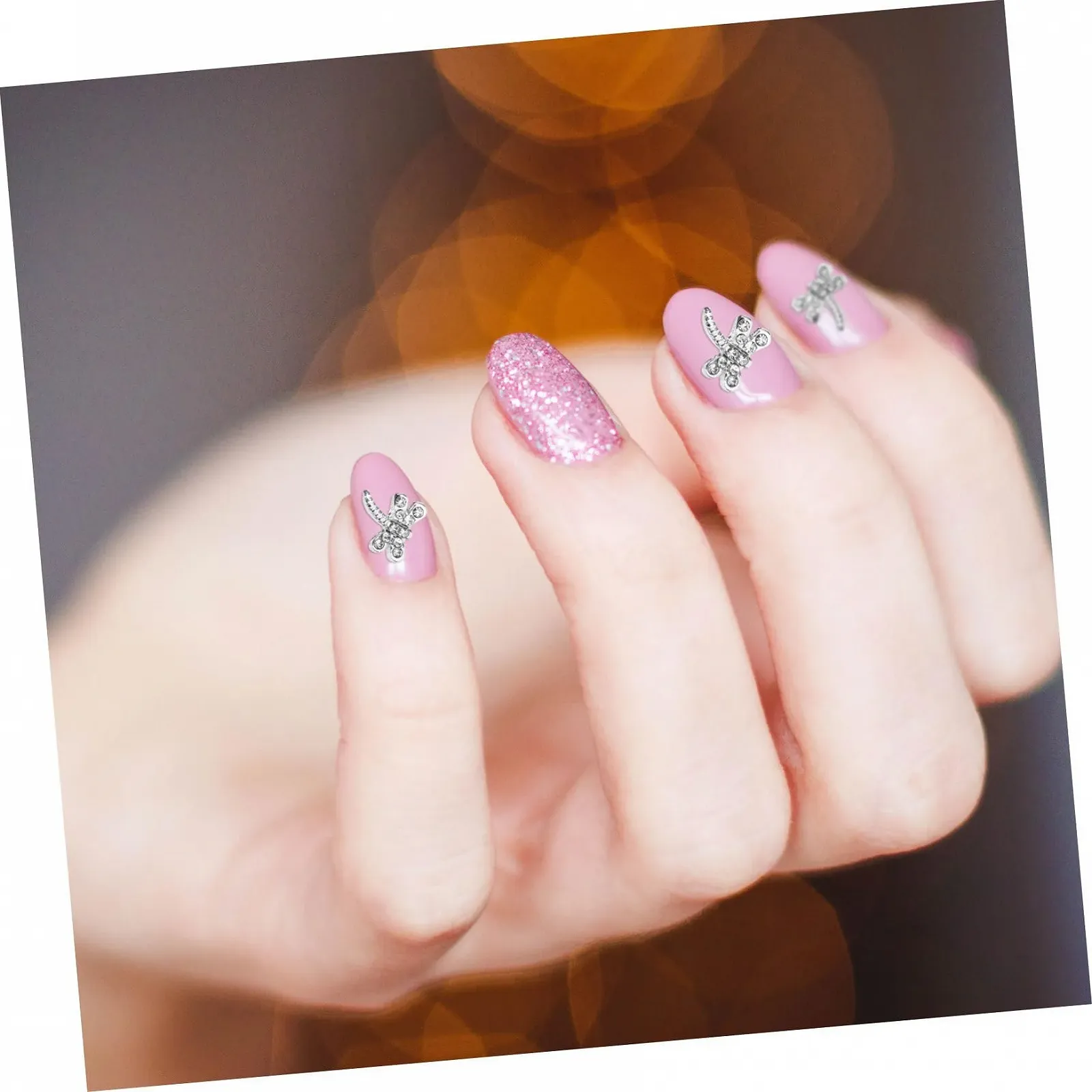 Украшение для ногтей Стрекоза Металл Кристалл 20 шт., фото №6