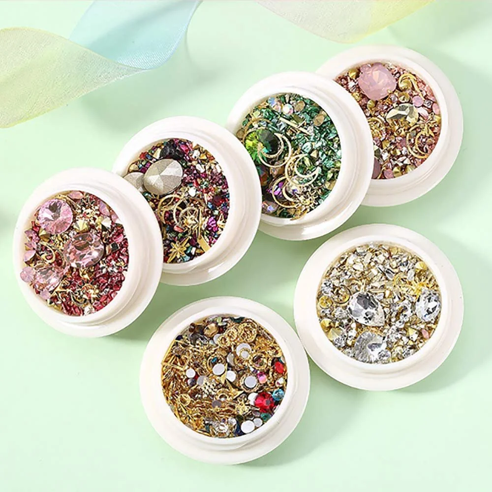 Стрази для нігтів, нерегулярна форма, різні кольори, 6 шт, фото №3