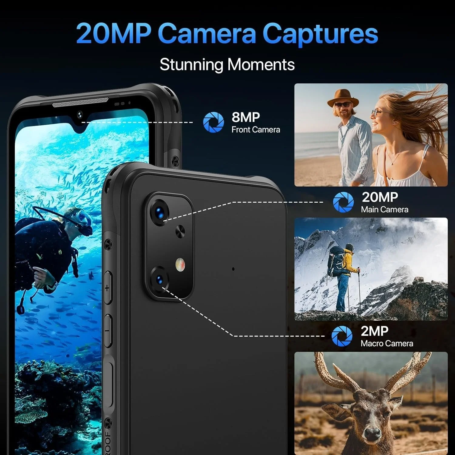 Сматфон 6.53'' UMIDIGI X20 6+6/128Gb 4G 2-SIM NFC 8 ядер 20/8Мп Android 13 Чорний, фото №7