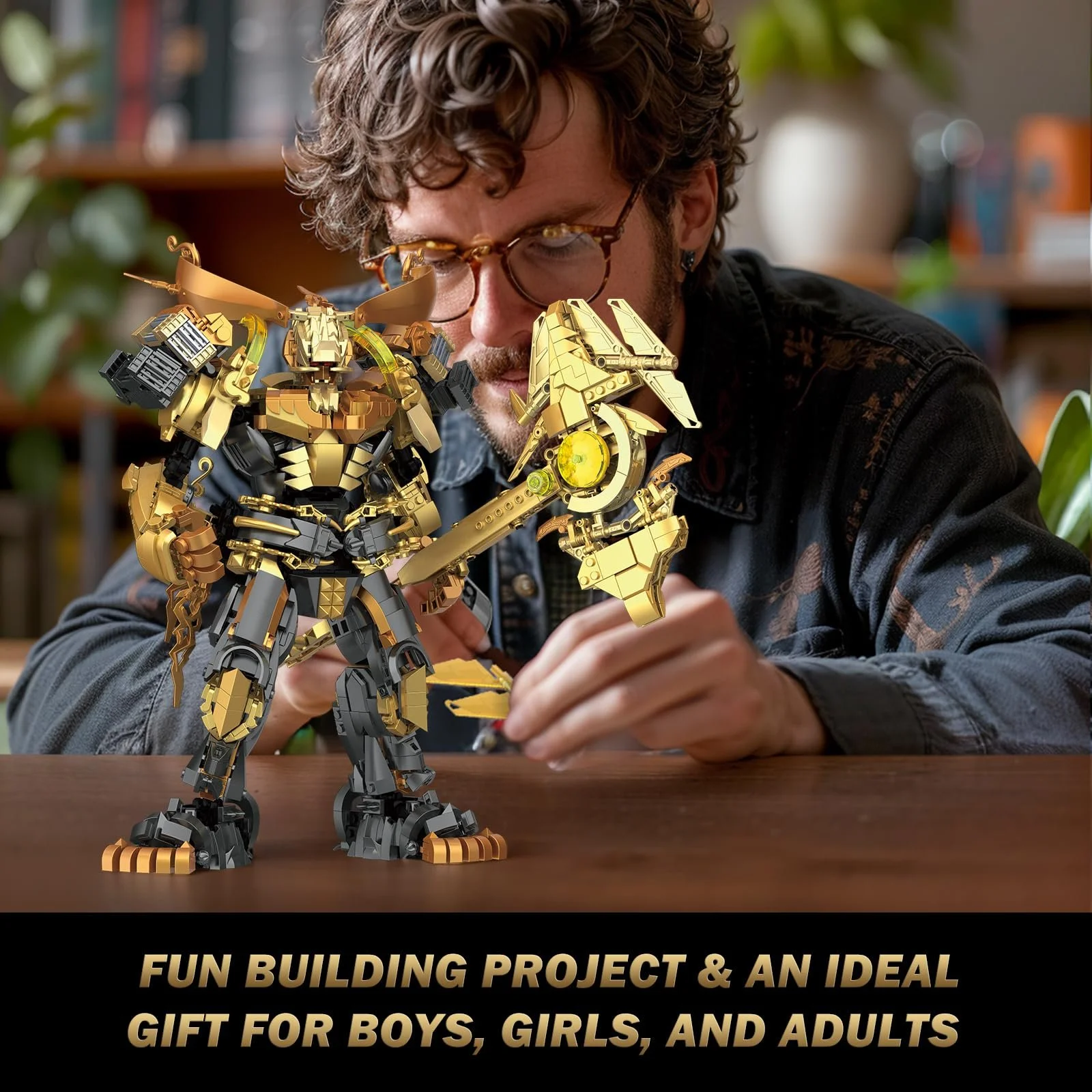 Конструктор меха JMBricklayer 70161 со зброей и подвижными суставами Черный/Золотой, фото №6