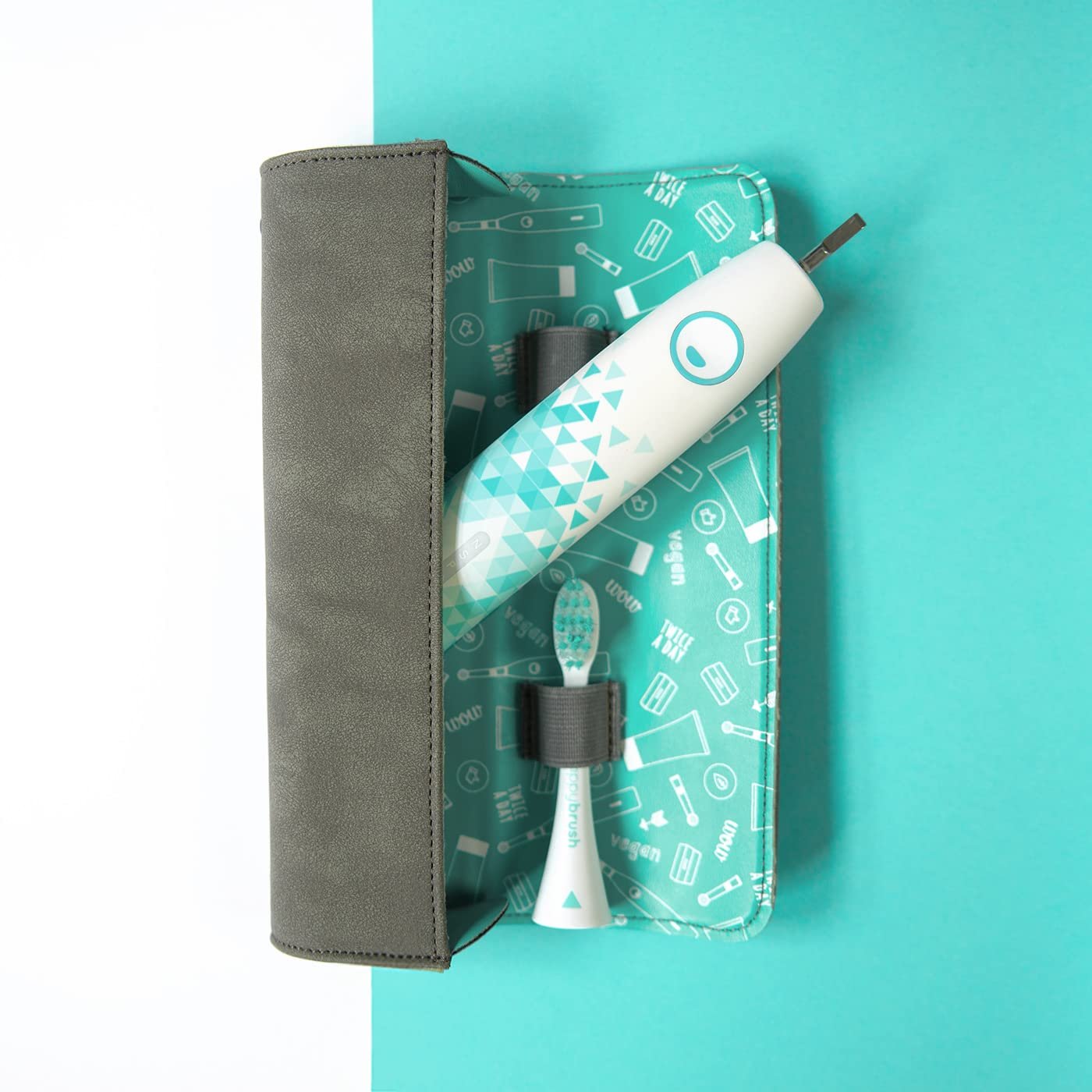 Електрична звукова зубна щітка happybrush Eco VIBE 3 40000 вібрацій/хв Білий/М'ятний, фото №6