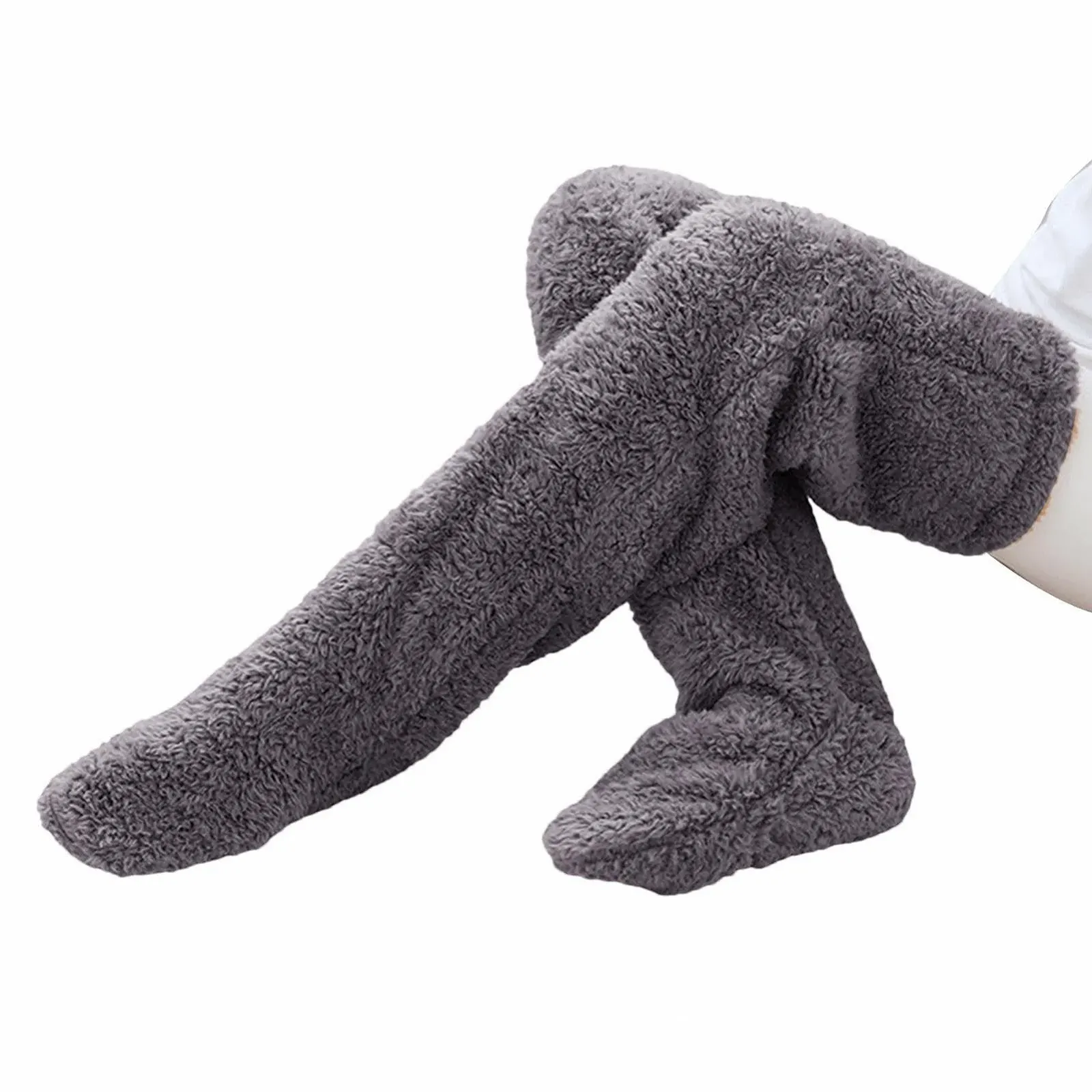 Плюшеві шкарпетки-капці Пухнасті 56 см Теплі, фото №7