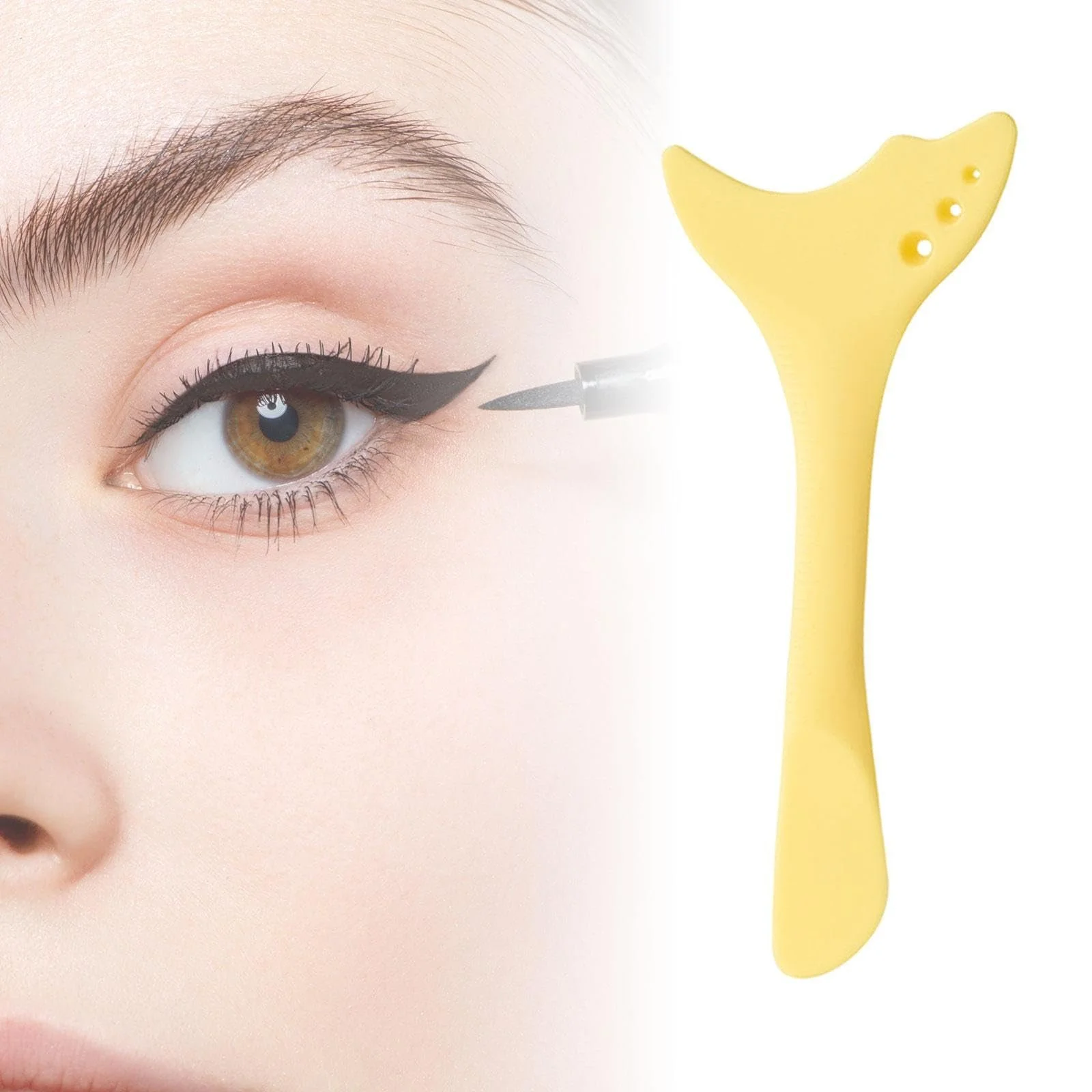 Шаблон perfk Eyeliner многофункциональный легкий в использовании инструмент для макияжа глаз желтый, фото №4