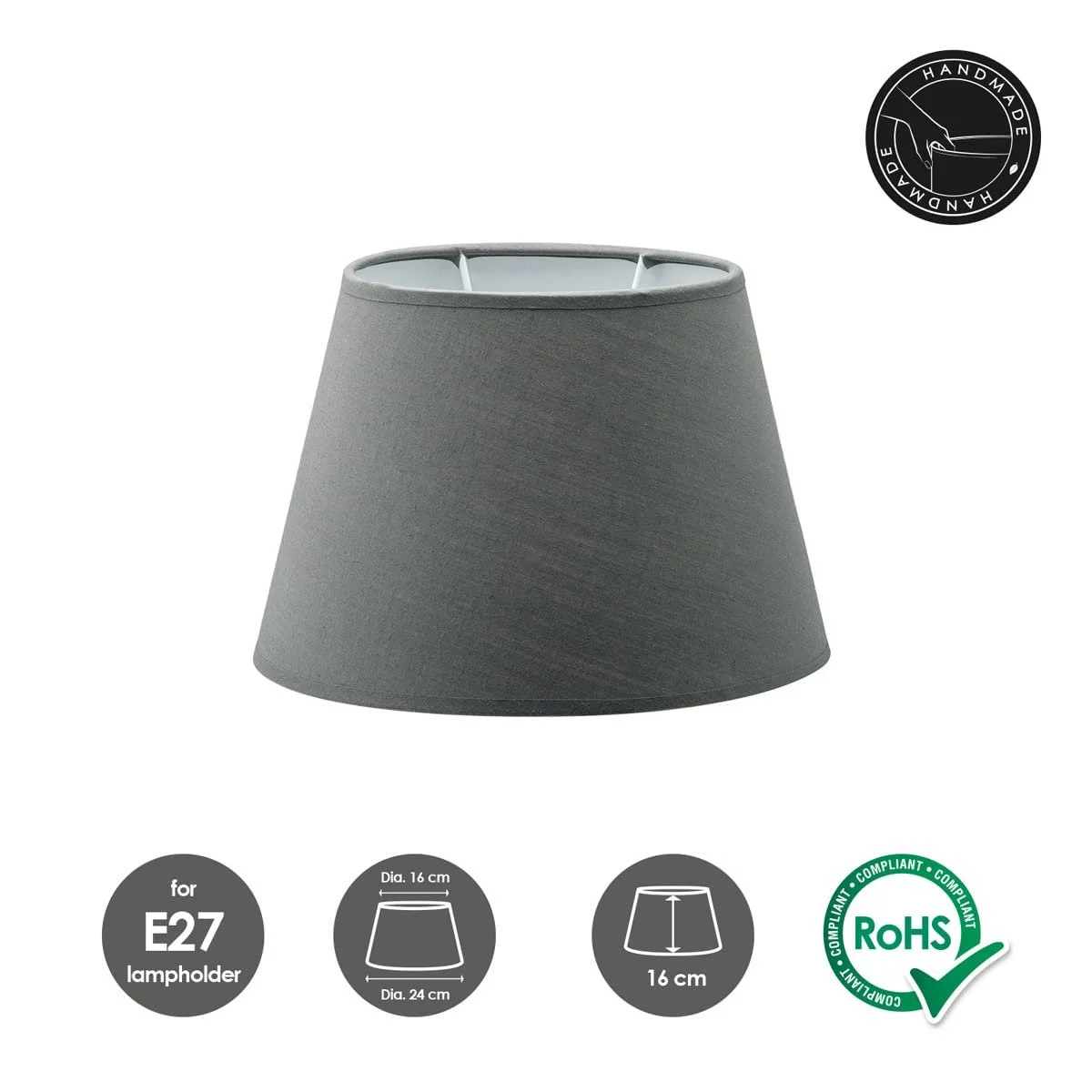 Настільна лампа Home Sweet Home Largo Cannes E27 Anthracite Metal Textile 24/24/48 см, фото №9