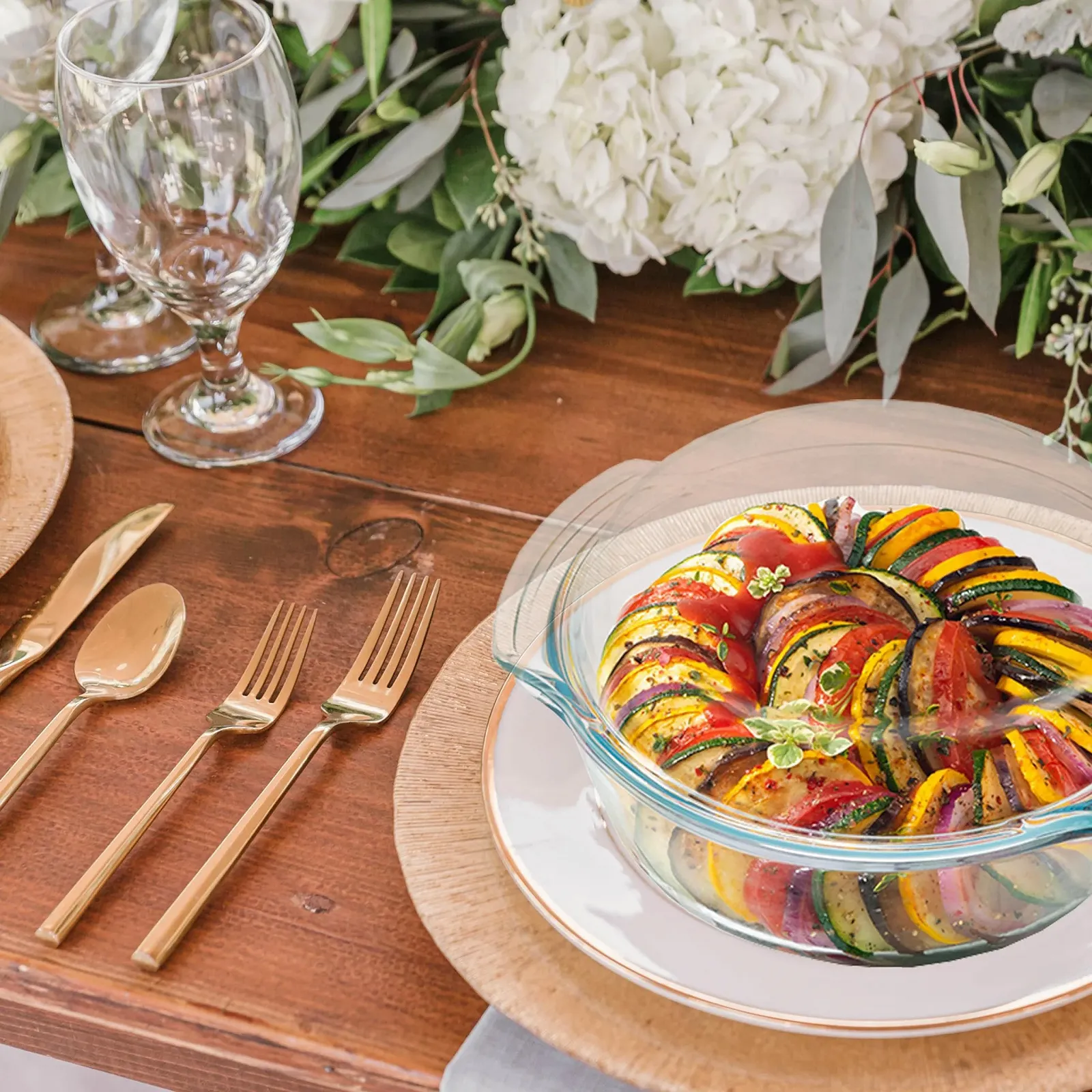 Форма для запекания Retoo круглая стеклянная 1.5 л 20.5 x 22.5 x 9.5 см прозрачная, фото №8