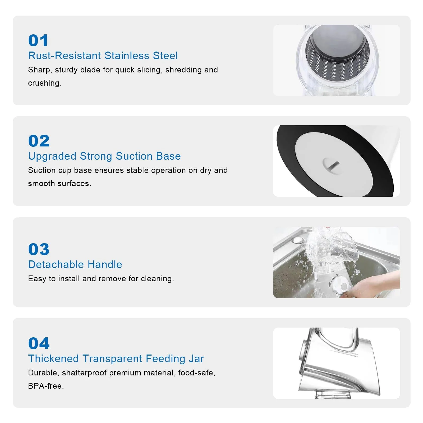 Тертка з ручкою для сиру, терка для овочів з 3 барабанними лезами, фото №6